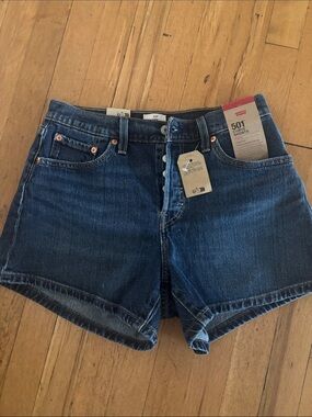 Levi's 501 Dark Blue Denim Jean Shorts